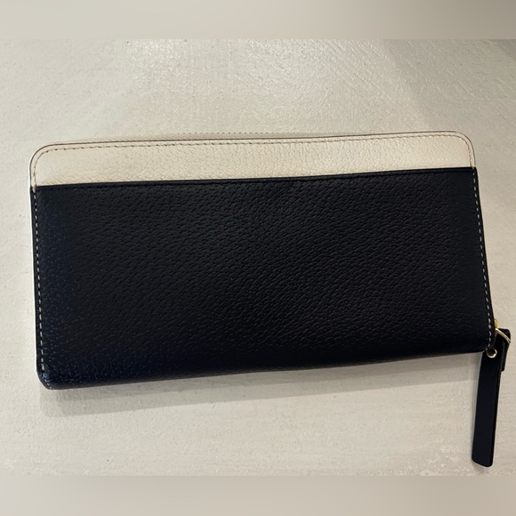 Kate Spade Large Cream/Dark Blue Zip Wallet - Picture 3 of 9